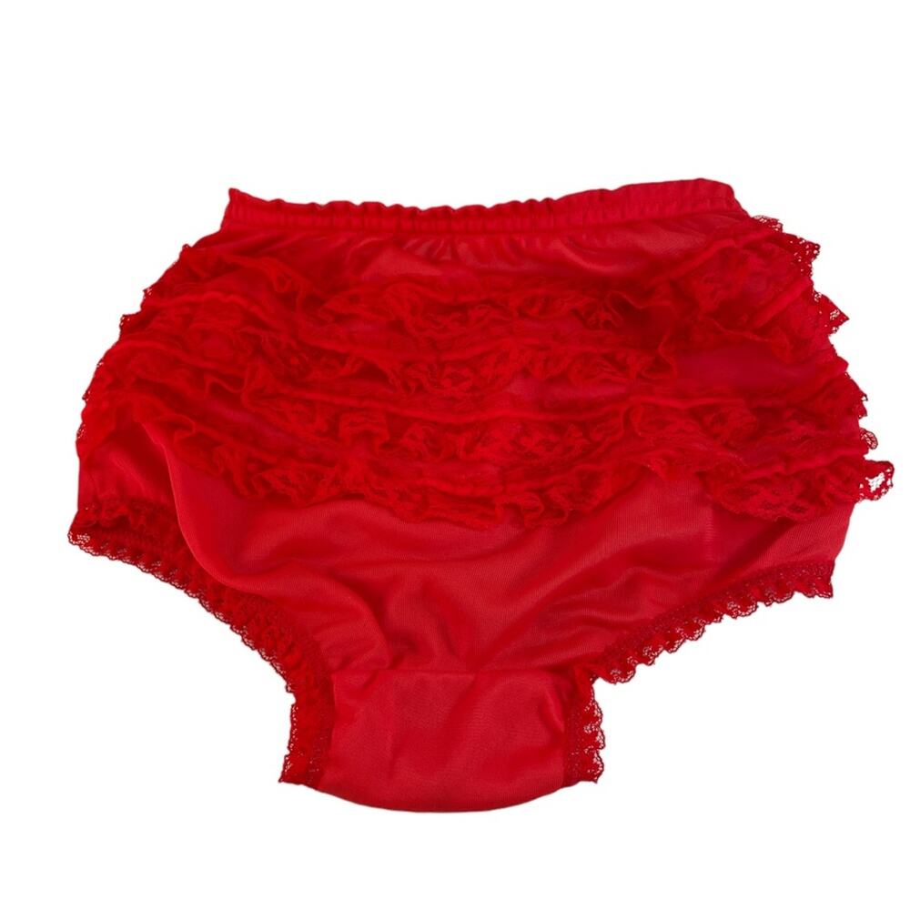 Vintage baby ruffled bloomer red HER MAJESTY T-2 lace 1960 50 dolls costume